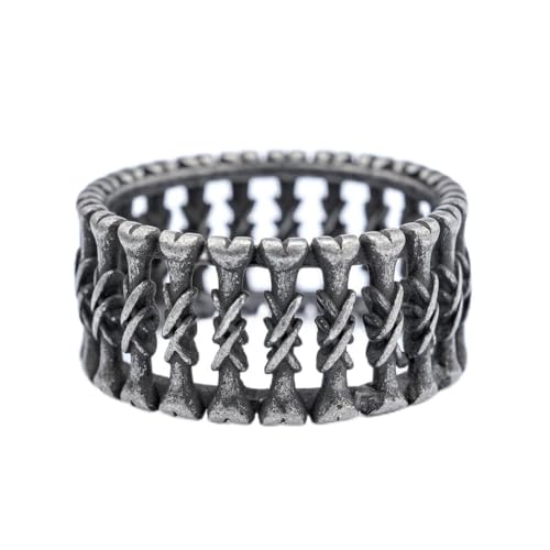 fycouyee Nordischer Vintage Knochen Stecknadel Form Ring Herren Vintage Modeschmuck von fycouyee