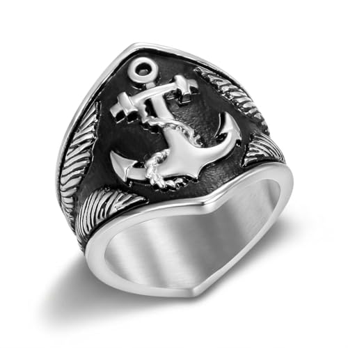 fycouyee Nordischer Wikinger Vintage Anker Ring Pirat Herren Ring von fycouyee