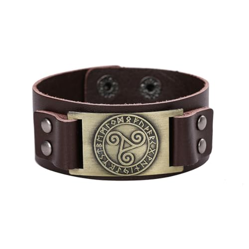 fycouyee Nordisches Luenwen Dreieck Armband aus Metallic-Leder von fycouyee