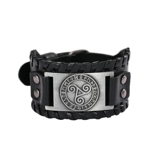 fycouyee Nordisches Luenwen Dreieck Armband aus Metallic-Leder von fycouyee