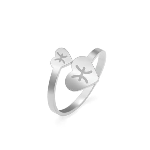fycouyee Offene Sternzeichenöffnung Verstellbarer Ring aus 18 Karat Edelstahl von fycouyee