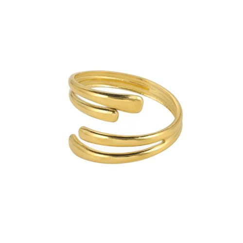 fycouyee Offener Ring Personality minimalistisches Design Verstellbarer Ring aus glänzendem Edelstahl von fycouyee