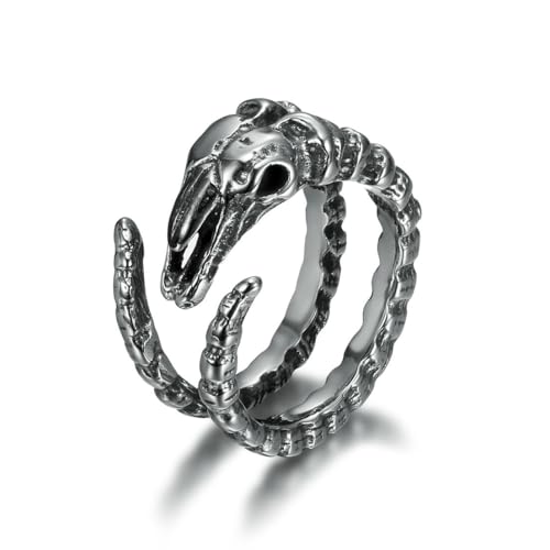 fycouyee Offener Ring Sternzeichen Ring Herren Punk Persönlichkeit Schaf Edelstahl Schmuck von fycouyee