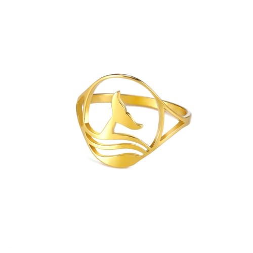 fycouyee Ornament Tier hohler Walschwanz Edelstahl Ring fycouyee Ornament Tier hohler Walschwanz Edelstahl Ring von fycouyee