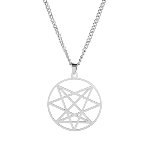 fycouyee Ornament Titan Stahl Ring hohler Anhänger Edelstahl Halskette fycouyee Ornament Titan Stahl Ring hohler Anhänger Edelstahl Halskette von fycouyee