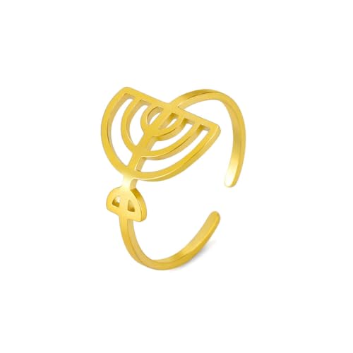 fycouyee Ornament durchbrochener Kerzenständer Stil Öffnung verstellbarer Ring aus Edelstahl von fycouyee