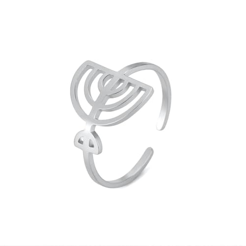 fycouyee Ornament durchbrochener Kerzenständer Stil Öffnung verstellbarer Ring aus Edelstahl von fycouyee