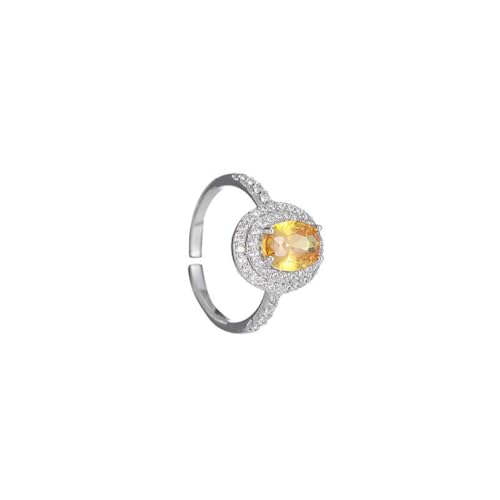 fycouyee Ovaler offener Ring aus Citrin Zirkon für Frauen fycouyee Ovaler offener Ring aus Citrin Zirkon für Frauen von fycouyee
