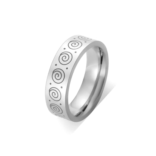 fycouyee Paar Mode Persönlichkeit Hip Hop Spin Muster 6mm breiter Edelstahlring fycouyee Paar Mode Persönlichkeit Hip Hop Spin Muster 6mm breiter Edelstahlring von fycouyee
