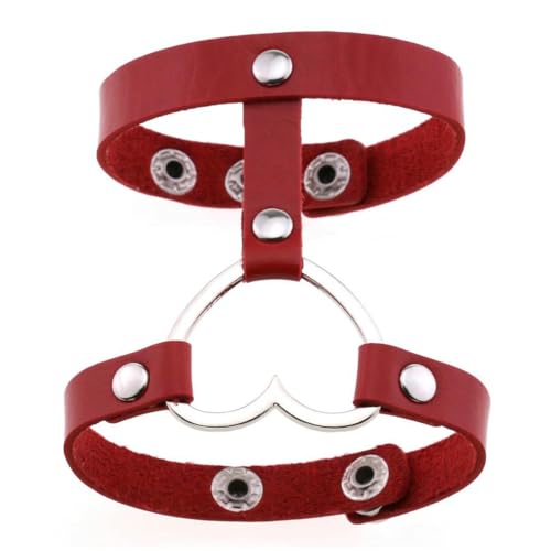 fycouyee Persönlichkeit Armbänder Leder Punk Goths Herzen von fycouyee