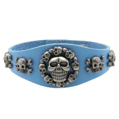 fycouyee Persönlichkeit Geist Kopf Totenkopf Niete PU Leder Armband Punk Männer fycouyee Persönlichkeit Geist Kopf Totenkopf Niete PU Leder Armband Punk Männer von fycouyee