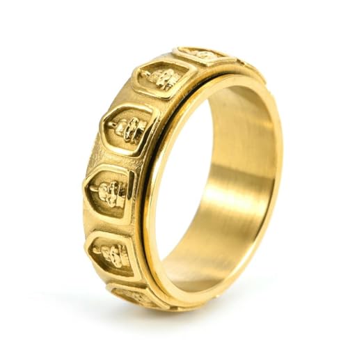 fycouyee Persönlichkeit Herren achtzehn Arhat rotierender Ring 18 Karat Gold Schmuck Fingerring von fycouyee