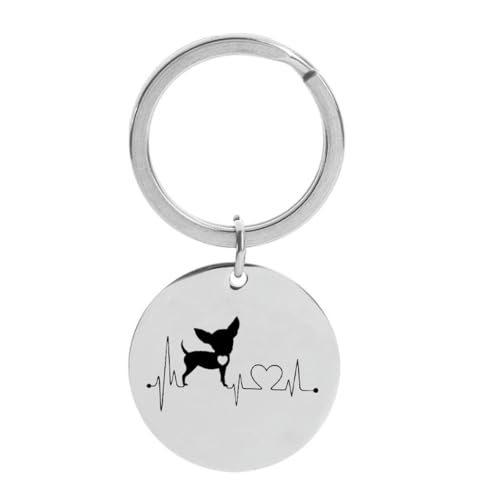 fycouyee Persönlichkeit Kreativ EKG Haustier Hund Schlüsselanhänger Edelstahl Halskette Anhänger Mode von fycouyee