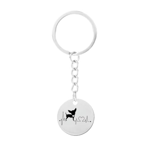 fycouyee Persönlichkeit Kreativ EKG Haustier Hund Schlüsselanhänger Edelstahl Halskette Anhänger Mode von fycouyee