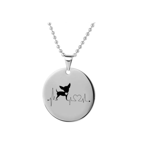 fycouyee Persönlichkeit Kreativ EKG Haustier Hund Schlüsselanhänger Edelstahl Halskette Anhänger Mode von fycouyee