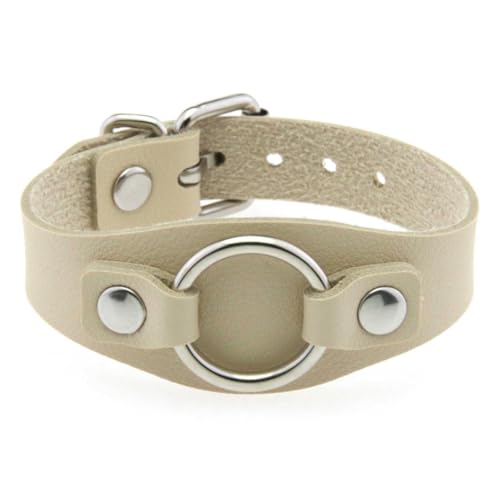 fycouyee Persönlichkeit Mode Ring Armband PU Leder Punk Hip Hop von fycouyee
