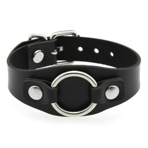 fycouyee Persönlichkeit Mode Ring Armband PU Leder Punk Hip Hop von fycouyee