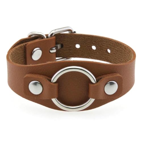 fycouyee Persönlichkeit Mode Ring Armband PU Leder Punk Hip Hop von fycouyee