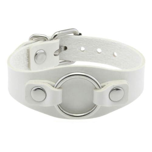 fycouyee Persönlichkeit Mode Ring Armband PU Leder Punk Hip Hop von fycouyee