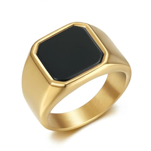 fycouyee Persönlichkeit Mode natürlicher Edelstein Herrenring Titan Stahl Schmuck von fycouyee