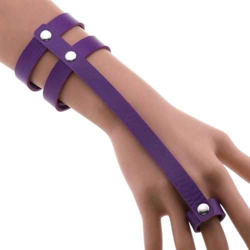 fycouyee Persönlichkeit PU Ring Armband Hand Punk Gothic Doppelreihe Armband fycouyee Persönlichkeit PU Ring Armband Hand Punk Gothic Doppelreihe Armband von fycouyee