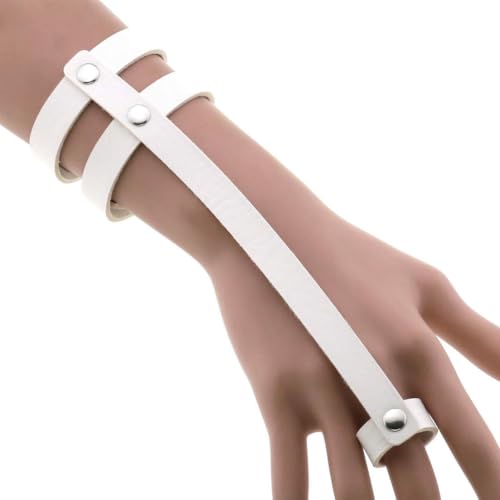fycouyee Persönlichkeit PU Ring Armband Hand Punk Gothic Doppelreihe Armband von fycouyee