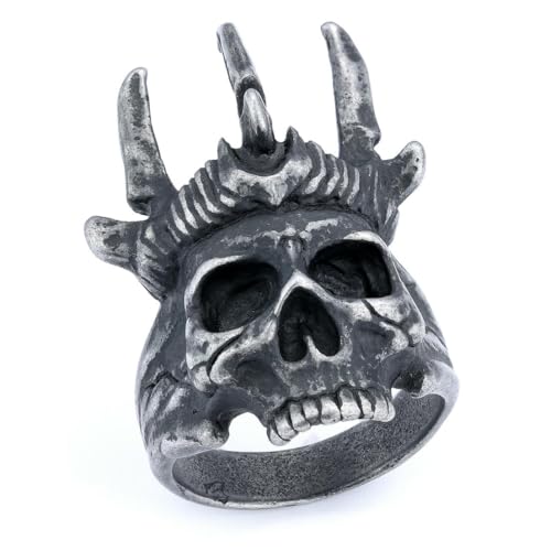 fycouyee Persönlichkeit Retro Mode Punk Krone Schädel Ring von fycouyee