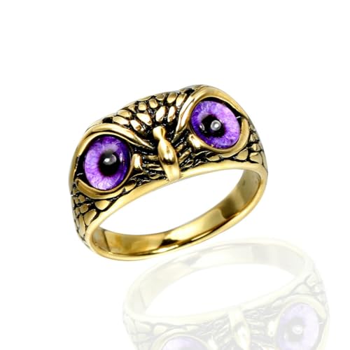 fycouyee Persönlichkeit Ringe Vintage Eule Muster für Mann von fycouyee