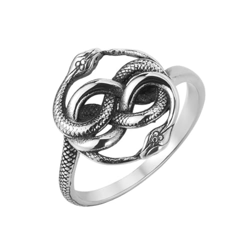 fycouyee Persönlichkeit Vintage Doppelschlangenring Titanstahl Ring von fycouyee
