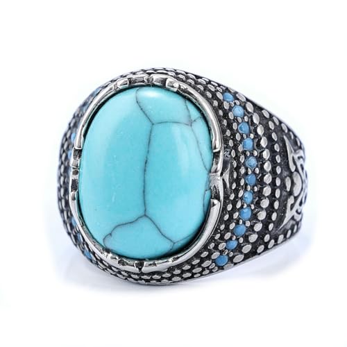 fycouyee Persönlichkeit Vintage Indischer Türkis Herrenring von fycouyee