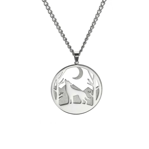 fycouyee Persönlichkeit Vintage Paar doppellagiger Wolf Anhänger Edelstahl Halskette fycouyee Persönlichkeit Vintage Paar doppellagiger Wolf Anhänger Edelstahl Halskette von fycouyee