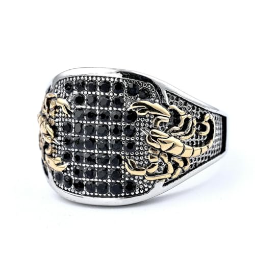 fycouyee Persönlichkeit Vintage Skorpion schwarzer Diamant Titan Stahl Ring Nordischer Schmuck von fycouyee