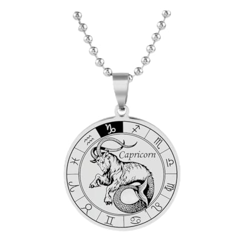 fycouyee Persönlichkeit und Kreativität 12 Sternzeichen Halskette Medaillon Anhänger Edelstahl Halskette von fycouyee