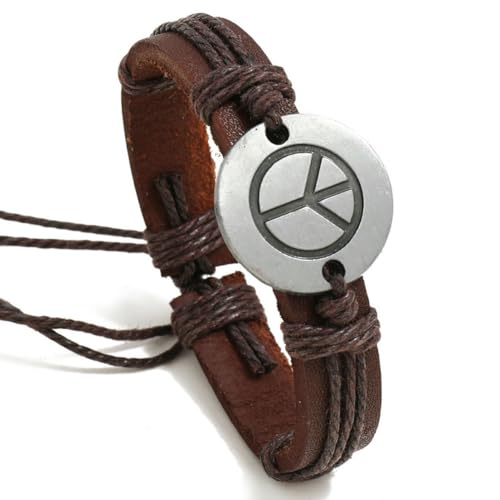 fycouyee Personalisiertes gewebtes Vintage Rindsleder Armband Herren Armband von fycouyee