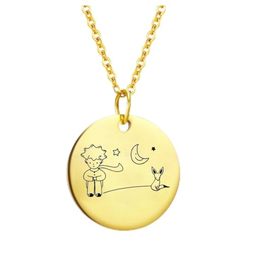 fycouyee Prinz Halskette Fuchs Edelstahl Halskette Märchen wandernder Fuchs Anhänger von fycouyee