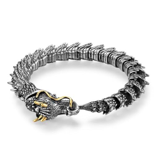 fycouyee Punk Herrenschmuck Mode Hip Hop Herrenarmband Edelstahl Vintage Drache von fycouyee