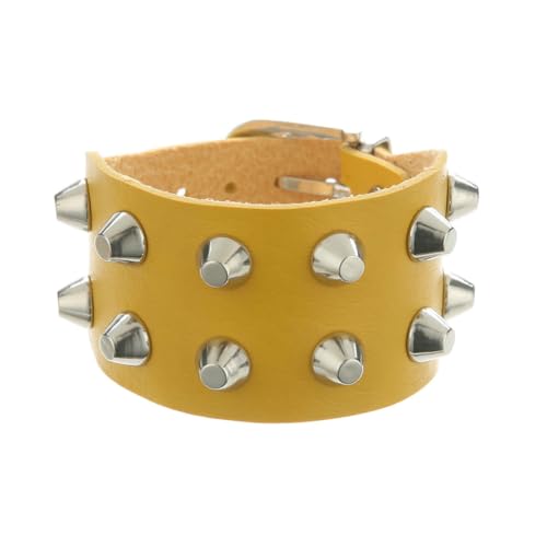 fycouyee Punk Metal Rock zweireihiges Nietenpaar PU Armband von fycouyee
