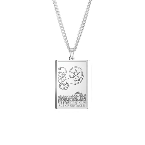 fycouyee Punk Mode Paar Große Akafa Stern Münze Planet Glück Tarot 60CM Kette Halskette von fycouyee