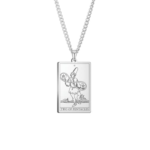 fycouyee Punk Mode Paar Große Akafa Stern Münze Planet Glück Tarot 60CM Kette Halskette von fycouyee