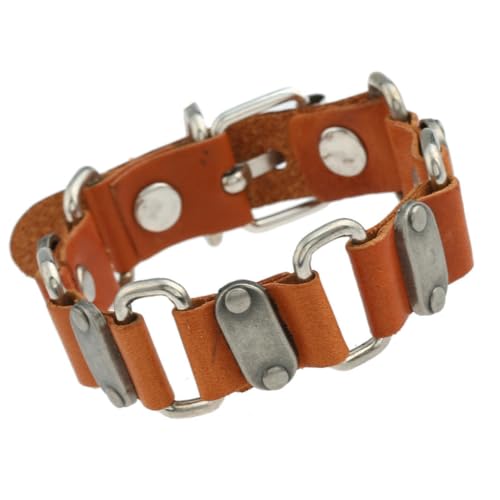 fycouyee Punk Rindsleder Armband Herren und Damen Hip-Hop Persönlichkeit Vintage Handschmuck von fycouyee