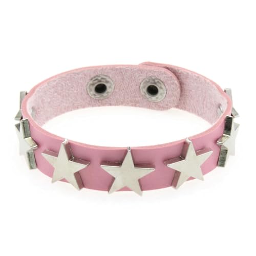 fycouyee Punk Stern Niet Armband Persönlichkeit PU Leder Stern Paar Armband von fycouyee