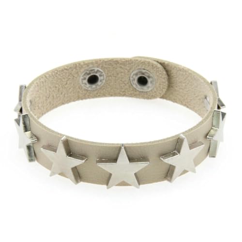 fycouyee Punk Stern Ohrstecker Armband Persönlichkeit PU Leder Stern Paar Hand Ornament von fycouyee