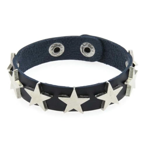 fycouyee Punk Stern Ohrstecker Armband Persönlichkeit PU Leder Stern Paar Hand Ornament von fycouyee