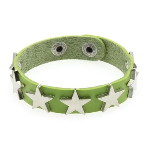 fycouyee Punk Stern Ohrstecker Armband Persönlichkeit PU Leder Stern Paar Hand Ornament von fycouyee