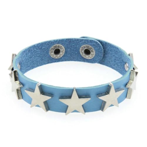 fycouyee Punk Stern Ohrstecker Armband Persönlichkeit PU Leder Stern Paar Hand Ornament von fycouyee