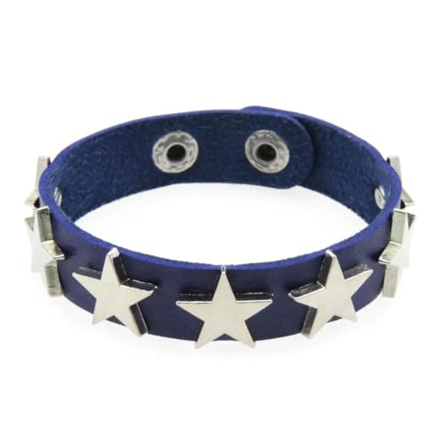 fycouyee Punk Stern Ohrstecker Armband Persönlichkeit PU Leder Stern Paar Hand Ornament von fycouyee