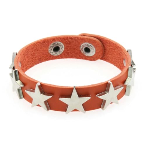 fycouyee Punk Stern Ohrstecker Armband Persönlichkeit PU Leder Stern Paar Hand Ornament von fycouyee