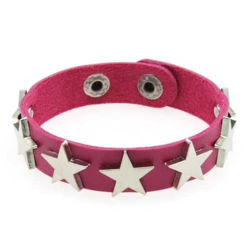 fycouyee Punk Stern Ohrstecker Armband Persönlichkeit PU Leder Stern Paar Hand Ornament von fycouyee