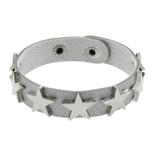 fycouyee Punk Stern Ohrstecker Armband Persönlichkeit PU Leder Stern Paar Hand Ornament von fycouyee