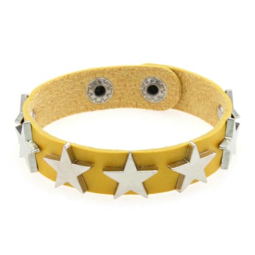 fycouyee Punk Stern Ohrstecker Armband Persönlichkeit PU Leder Stern Paar Hand Ornament von fycouyee